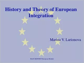 History and Theory of European Integration