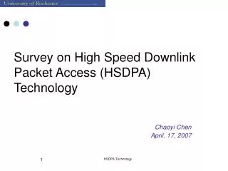 Survey on High Speed Downlink Packet Access (HSDPA) Technology