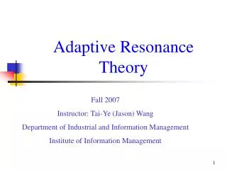 Adaptive Resonance Theory