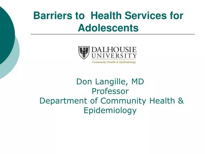 barriers to health services for adolescents
