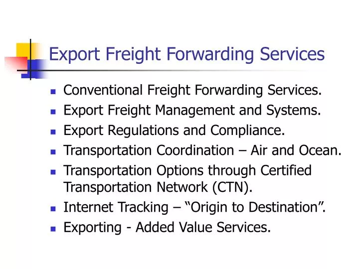 export freight forwarding services
