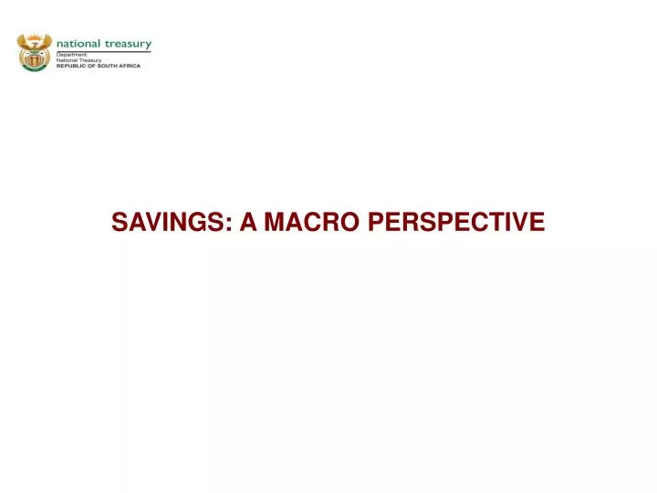 savings a macro perspective