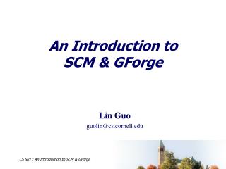 An Introduction to SCM &amp; GForge