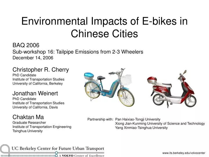 environmental impacts of e bikes in chinese cities