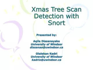 Xmas Tree Scan Detection with Snort