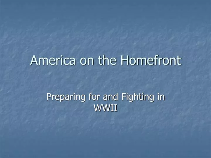 america on the homefront