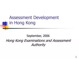 Assessment Development in Hong Kong