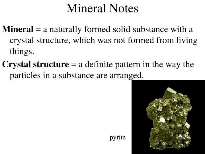 mineral notes