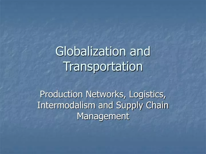 globalization and transportation