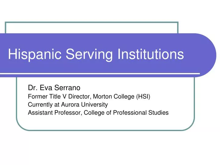 hispanic serving institutions