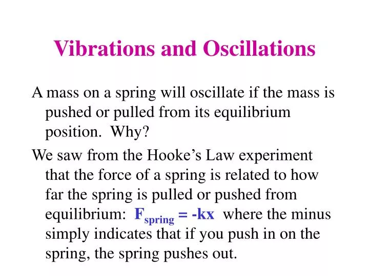 vibrations and oscillations