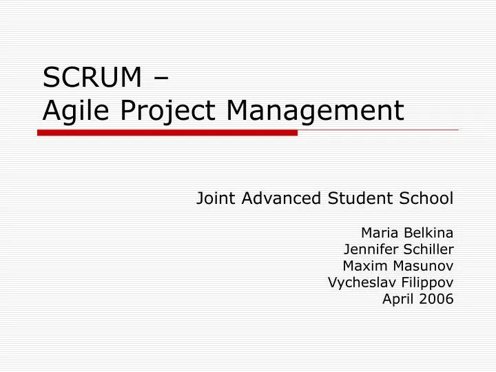 scrum agile project management