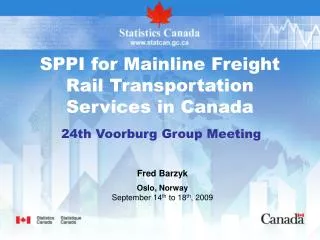 SPPI for Mainline Freight Rail Transportation Services in Canada