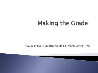Making the Grade: