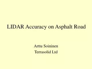 LIDAR Accuracy on Asphalt Road