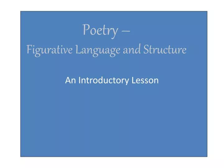 poetry figurative language and structure
