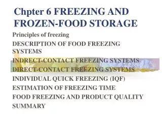 Chpter 6 FREEZING AND FROZEN-FOOD STORAGE