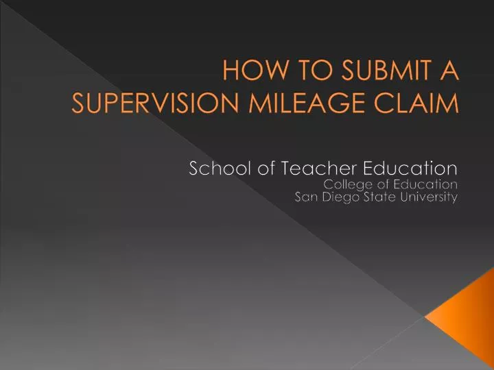 how to submit a supervision mileage claim