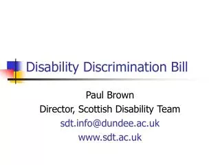 Disability Discrimination Bill