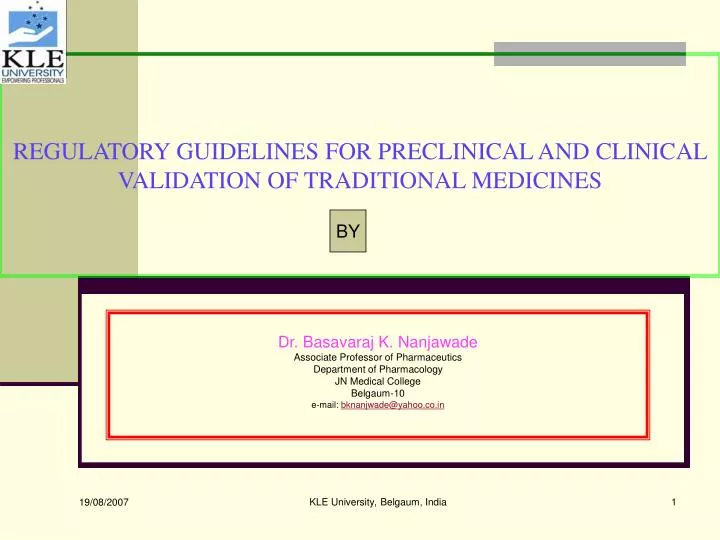 regulatory guidelines for preclinical and clinical validation of traditional medicines