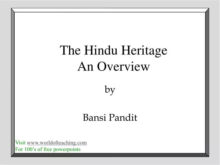 the hindu heritage an overview