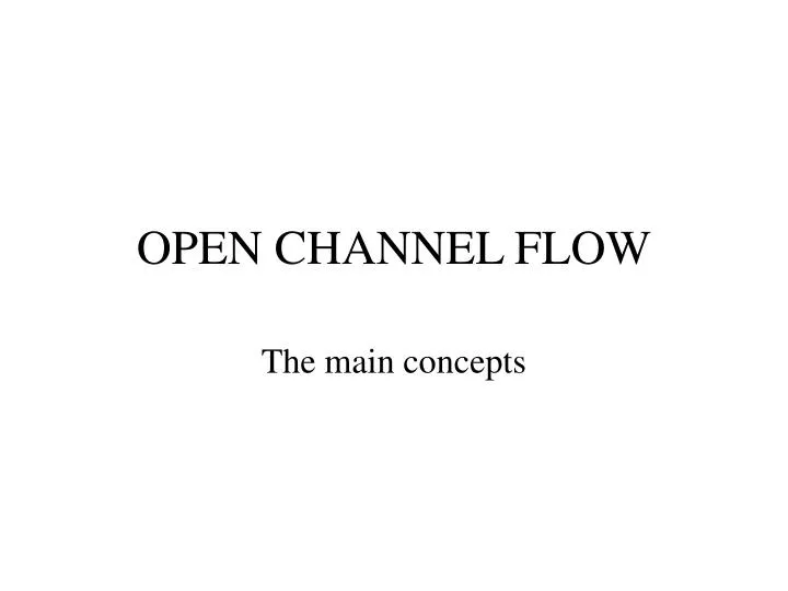 open channel flow