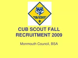 CUB SCOUT FALL RECRUITMENT 2009