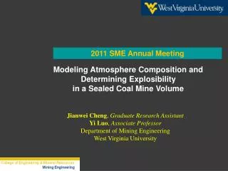 Modeling Atmosphere Composition and Determining Explosibility in a Sealed Coal Mine Volume