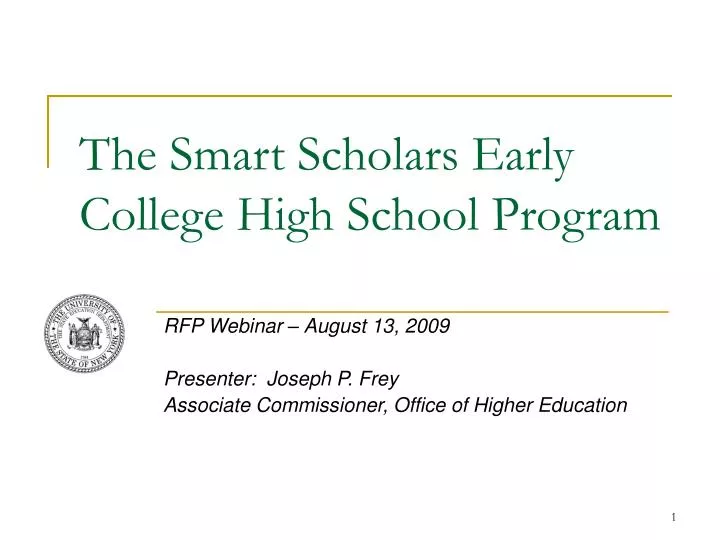 the smart scholars early college high school program