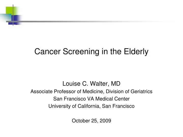 cancer screening in the elderly
