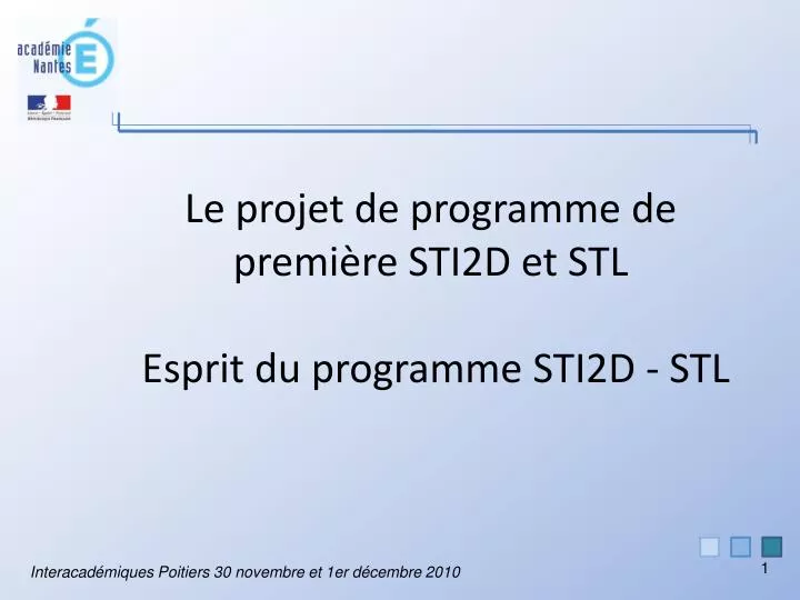 le projet de programme de premi re sti2d et stl esprit du programme sti2d stl
