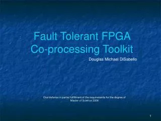 Fault Tolerant FPGA Co-processing Toolkit