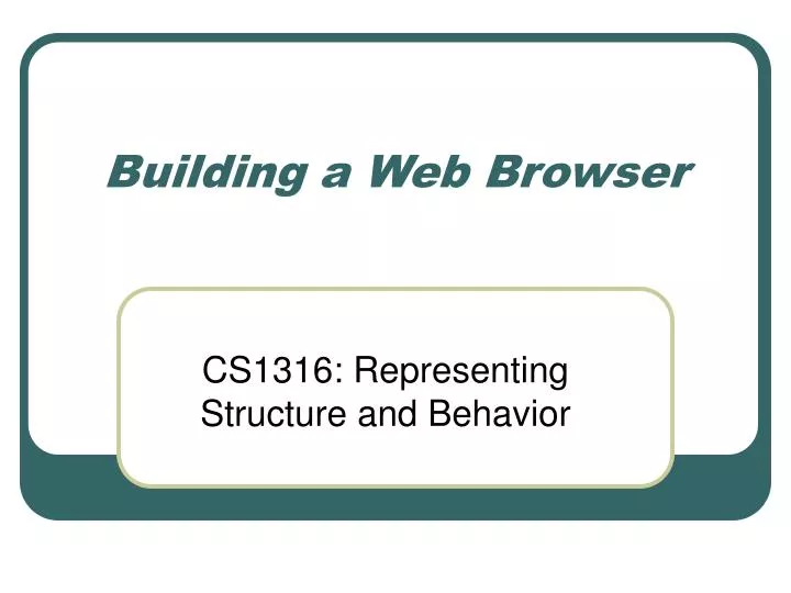 building a web browser