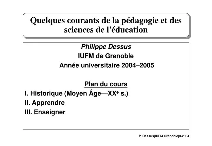 quelques courants de la p dagogie et des sciences de l ducation