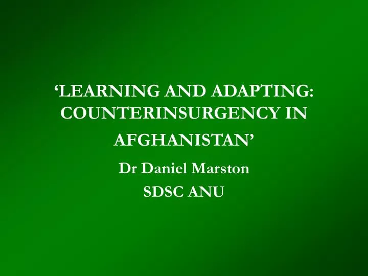 learning and adapting counterinsurgency in afghanistan