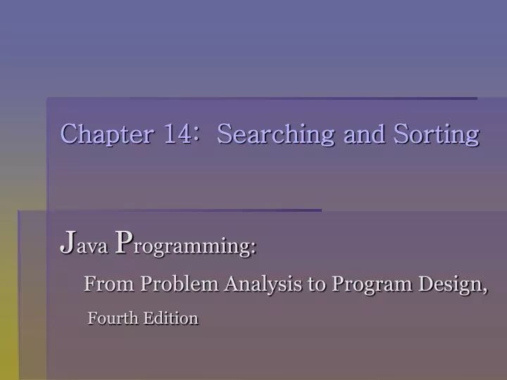 chapter 14 searching and sorting