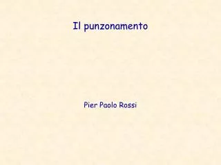 il punzonamento