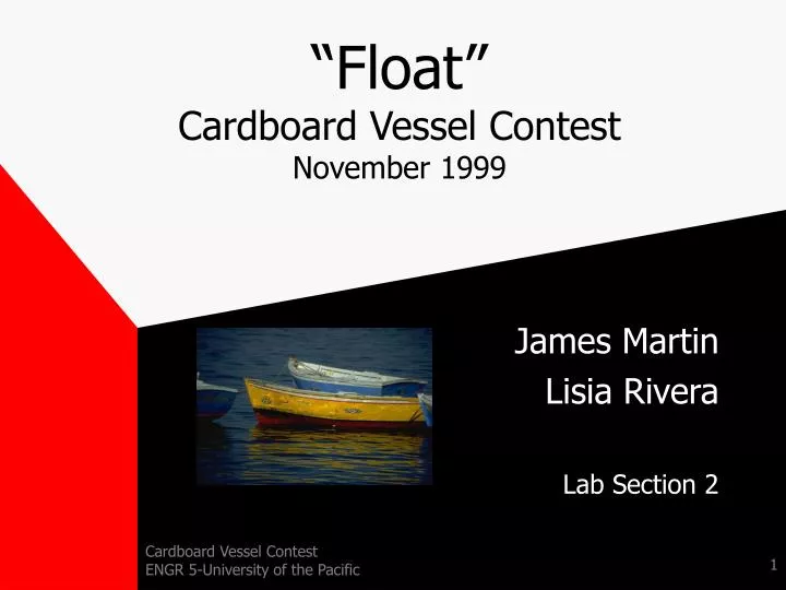 float cardboard vessel contest november 1999
