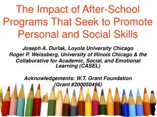 The Impact of After-School Programs That Seek to Promote Personal and Social Skills
