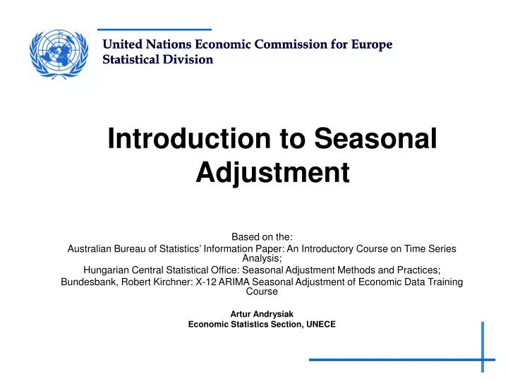 introduction to seasonal adjustment
