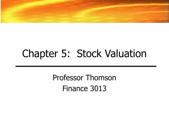 chapter 5 stock valuation