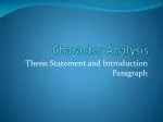 Character Analysis - slide 1