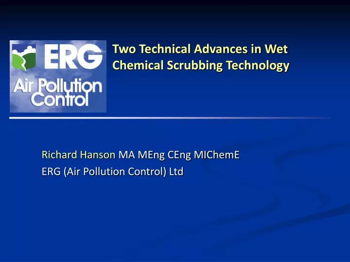 two technical advances in wet chemical scrubbing technology