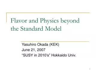 Flavor and Physics beyond the Standard Model