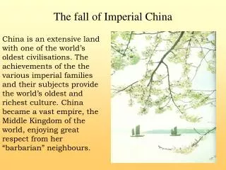 The fall of Imperial China