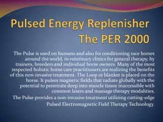 Pulsed Energy Replenisher The PER 2000