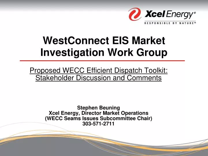westconnect eis market investigation work group