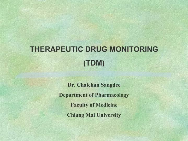 therapeutic drug monitoring tdm