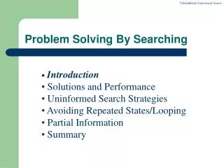 Problem Solving By Searching