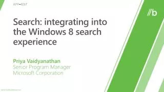 Search: integrating into the Windows 8 search experience